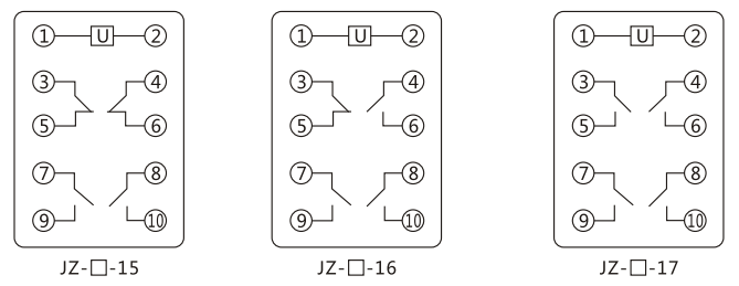 JZY（J)-207靜態(tài)中間繼電器內(nèi)部接線圖及外引接線圖